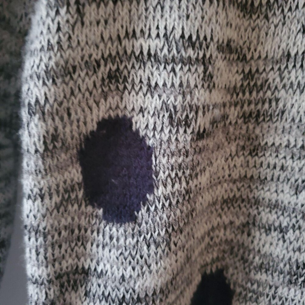 COZY Casual Women's Polka Dot 3/4 Sleeve Knit Gray Pullover Sweater Size M/L - Picture 6 of 10